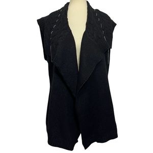 Luii Sleeveless Chain Detail Open Front Cardigan